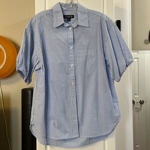 J. Crew poplin bubble-sleeved shirt